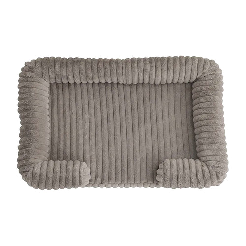OrthoCanine orthopedic memory foam dog bed in Stone Grey, shown on a clean white studio background